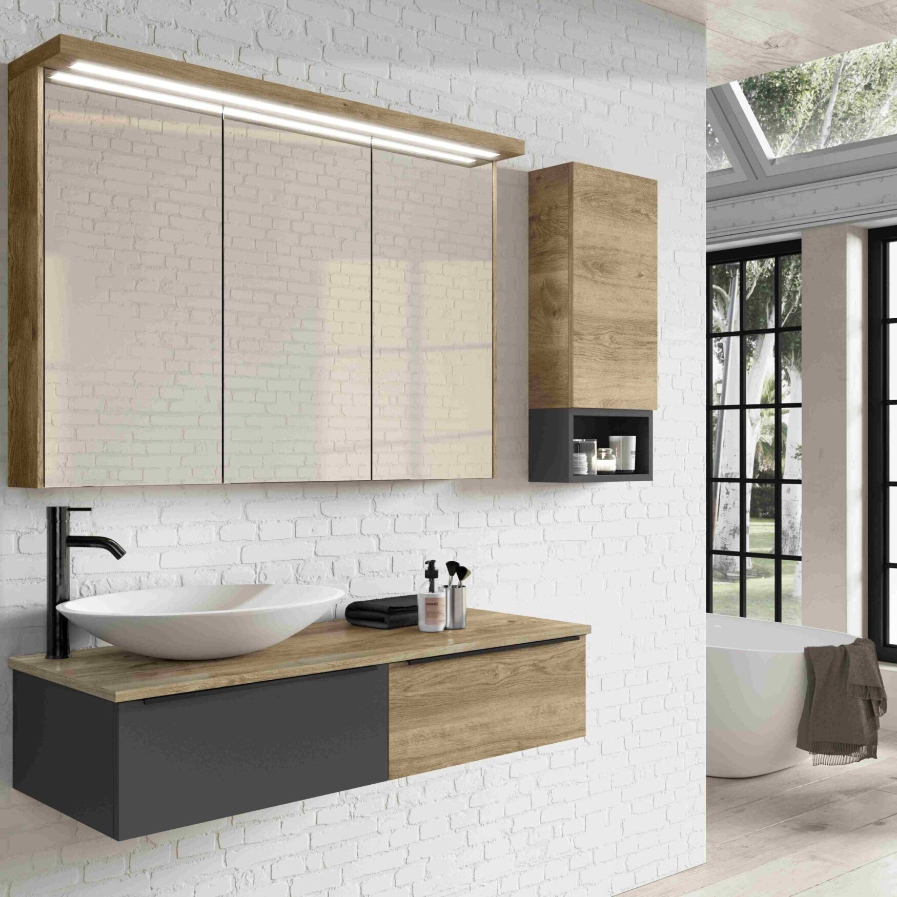 MIXE MODULAR antracita y roble MIXE MODULAR antracita y roble