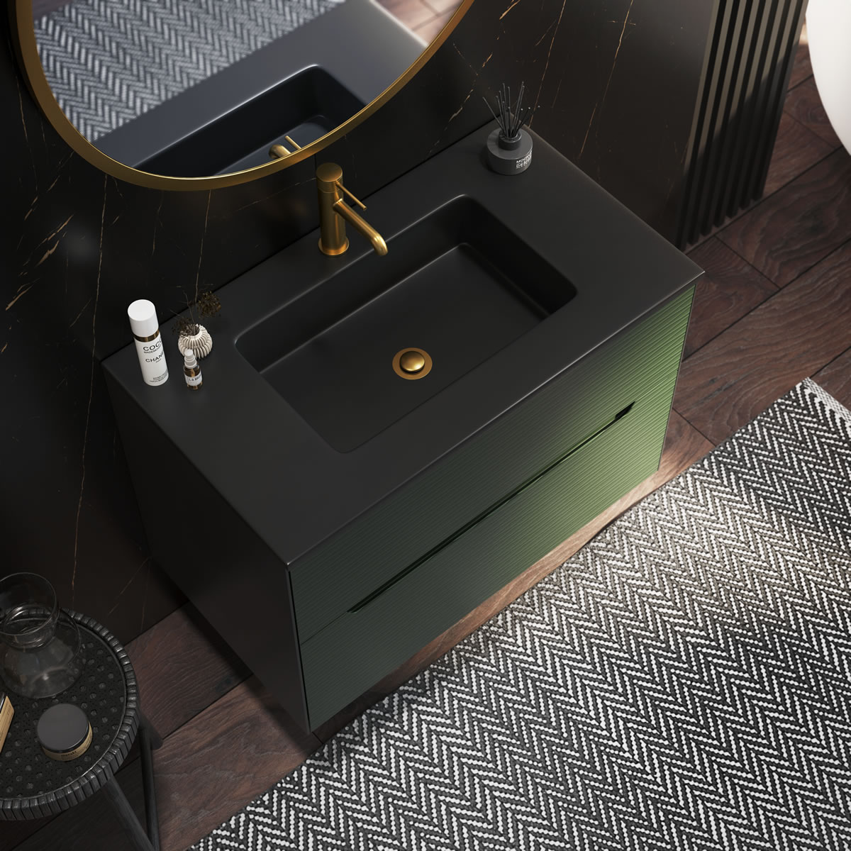 Muebles con lavabos de resina