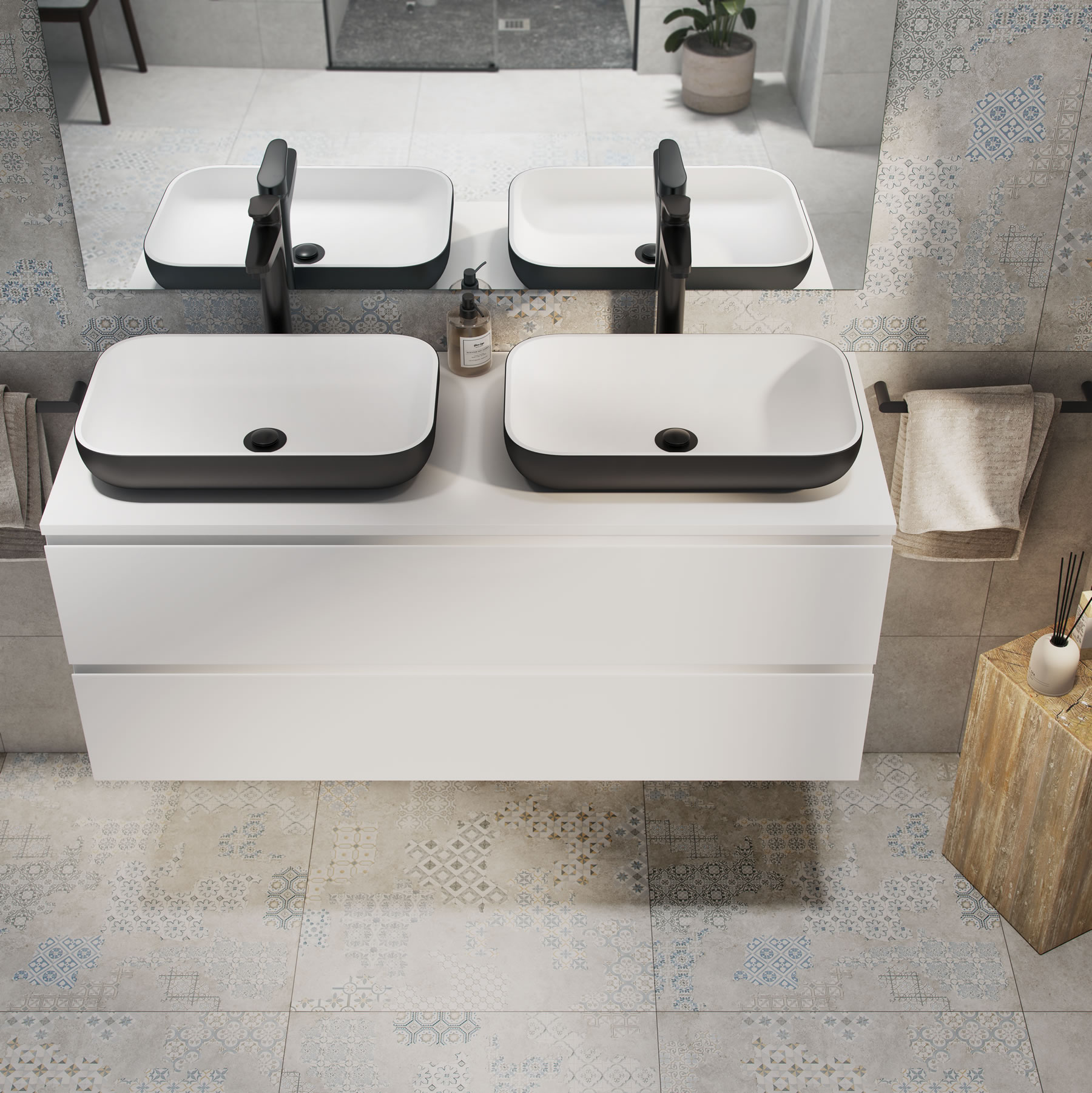 Lavabos de diseño en colores oscuros: elegancia atemporal para tu baño