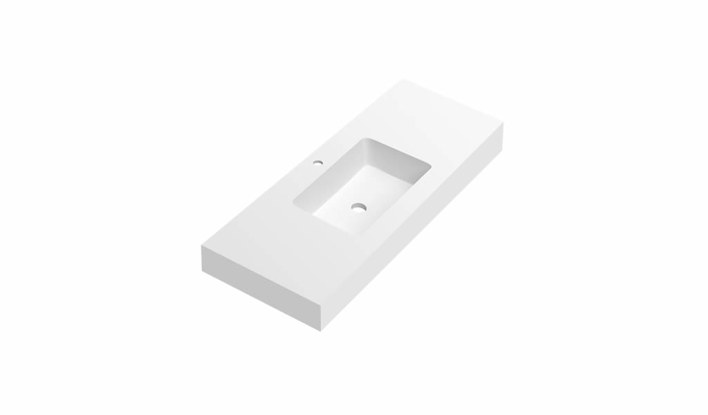 Lavabos sobre encimera con faldón para baños de diseño