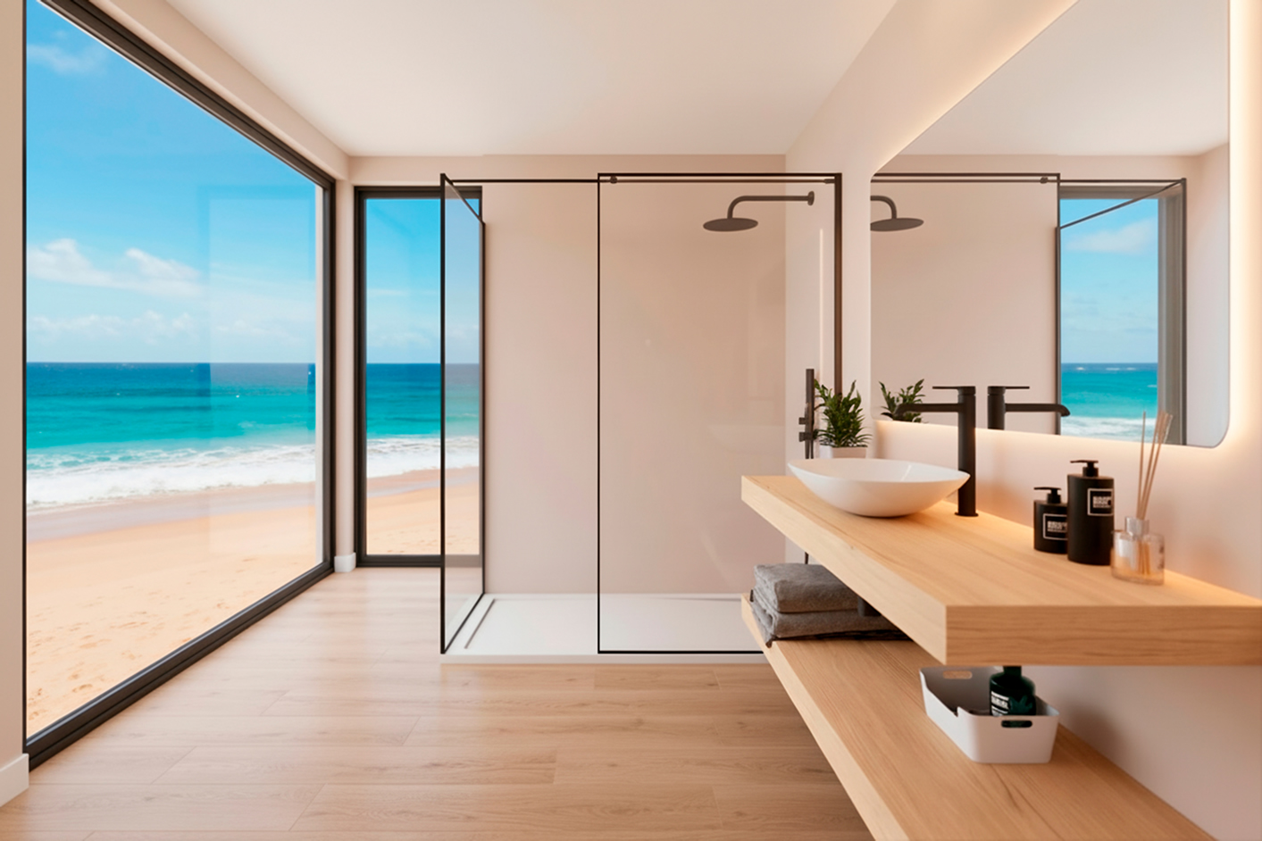 Mamapara de baño de diseño Lux Walk-In Mamaparas de baño de lujo Lux Walk-In