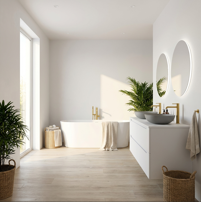 baños modernoscon estilo japandi