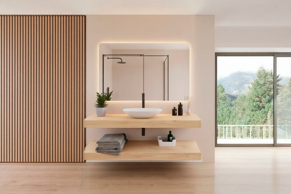 baños con estilo japandi