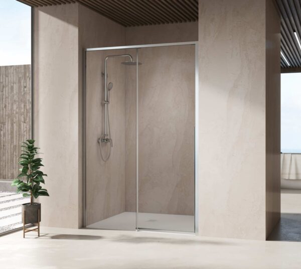 Lux Confort Corredera 1F+1C Plata Brillo